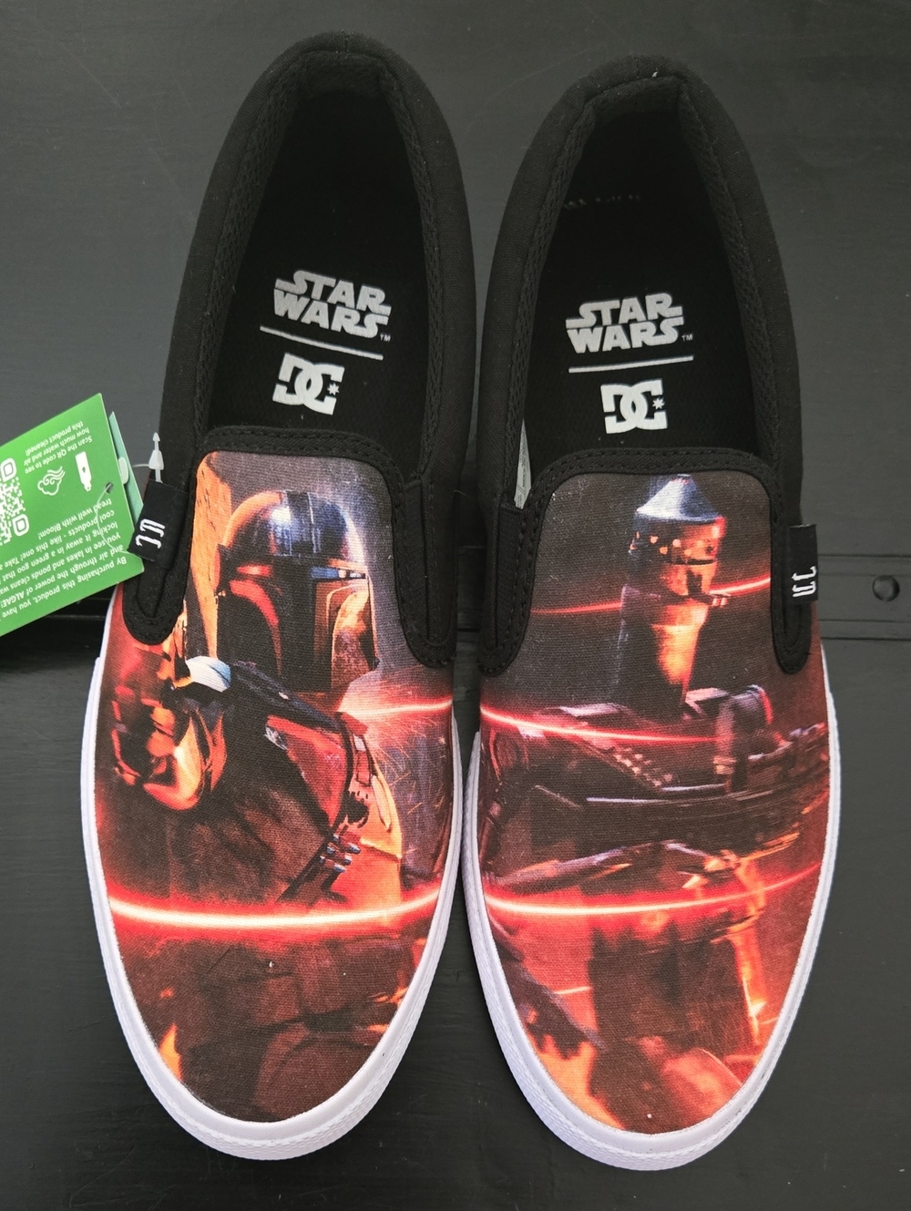 DC Star Wars Mandalorian Slip On Shoes Mens 9.5 / Womens 11 Brand New In Box